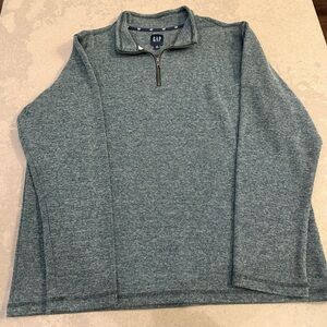 GAP Men's Heathered Blue Zip-Up Sweater Size XL